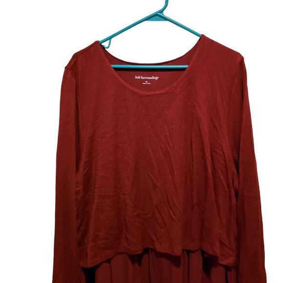 SOFT SURROUNDINGS NWT $130 Cassie Maxi Layered Dress in Cabernet Size 2XL - Picture 3 of 9